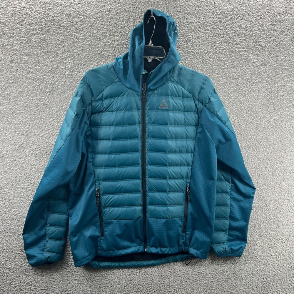Gerry Mens Down Puffer Jacket XL 650 Fill Hooded Hiking Outdoor Winter Adventure